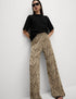 Marks & Spencer "Animal Print Plisse Wide Leg Trousers"